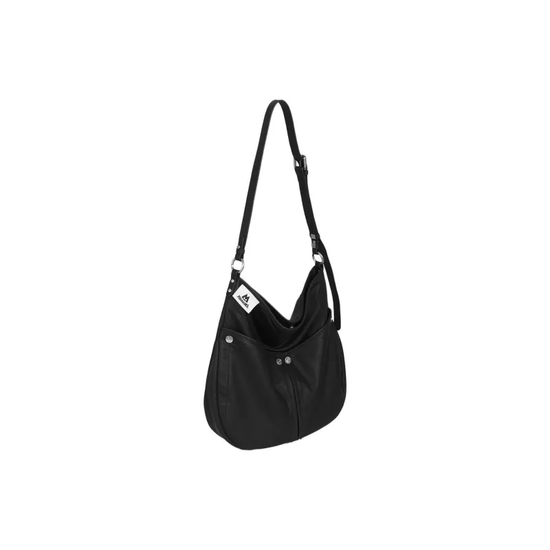 Kikawa Card Synthetic Leather Shoulder Bag Medium Size Women's Black-1
