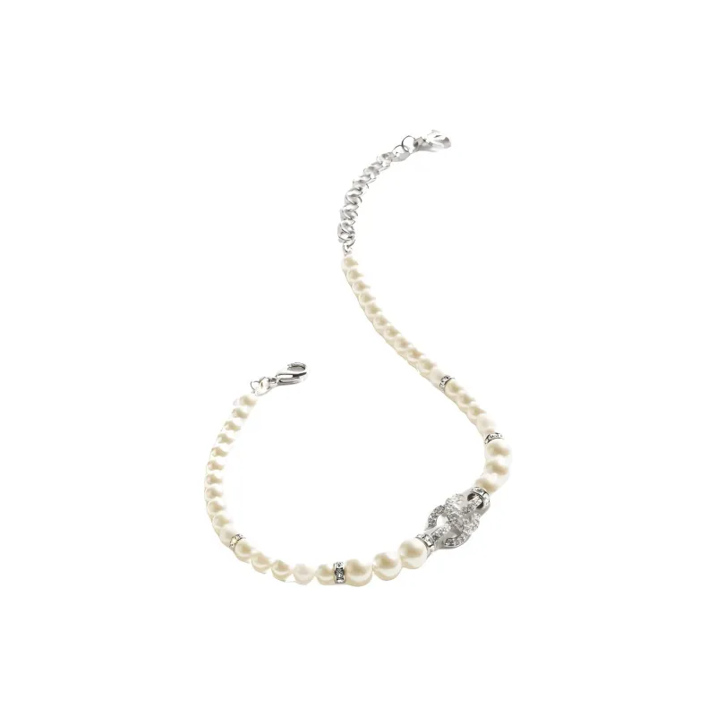 CHANEL Metal Necklaces Women's White-2