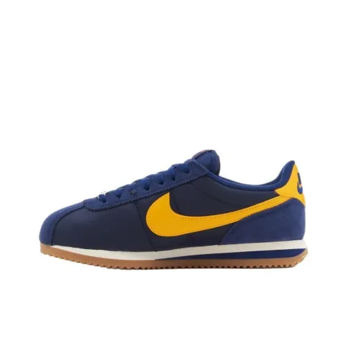 Nike Cortez Anti Slip Wear Resistant Low Top Casual Shoes Women's Blue Yellow