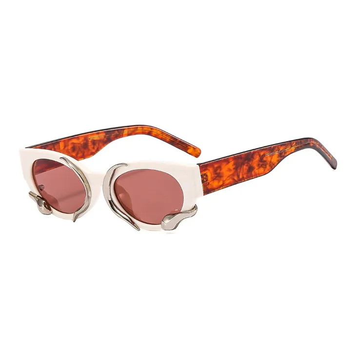 EQUIPMENTELEGANT Metal Plastic Sunglasses Women's-5