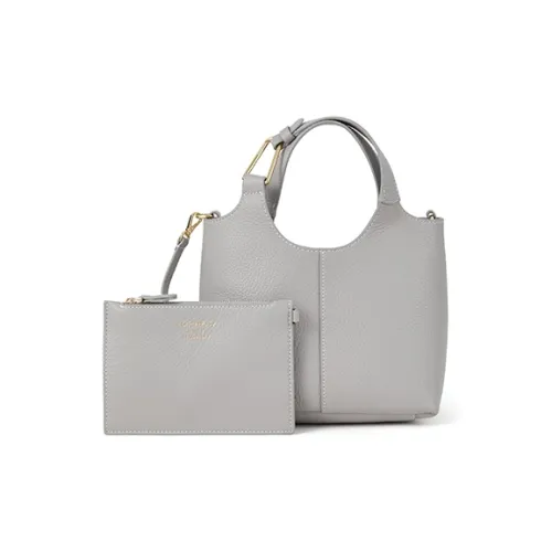 COCCINELLE Cow Leather Basket Bag Shoulder Bag Crossbody Bag Handbag Small Size Women's Cool Gray