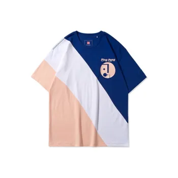 LiNing T-Shirts Men Dark Blue Standard White Orange Pink
