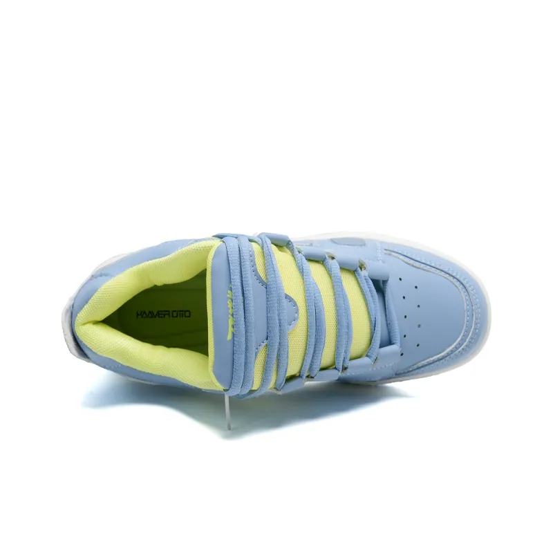 KAAVER OTTO Cushioned Wear Resistant Lightweight Breathable Skateboard Shoes Unisex Blue Yellow-6