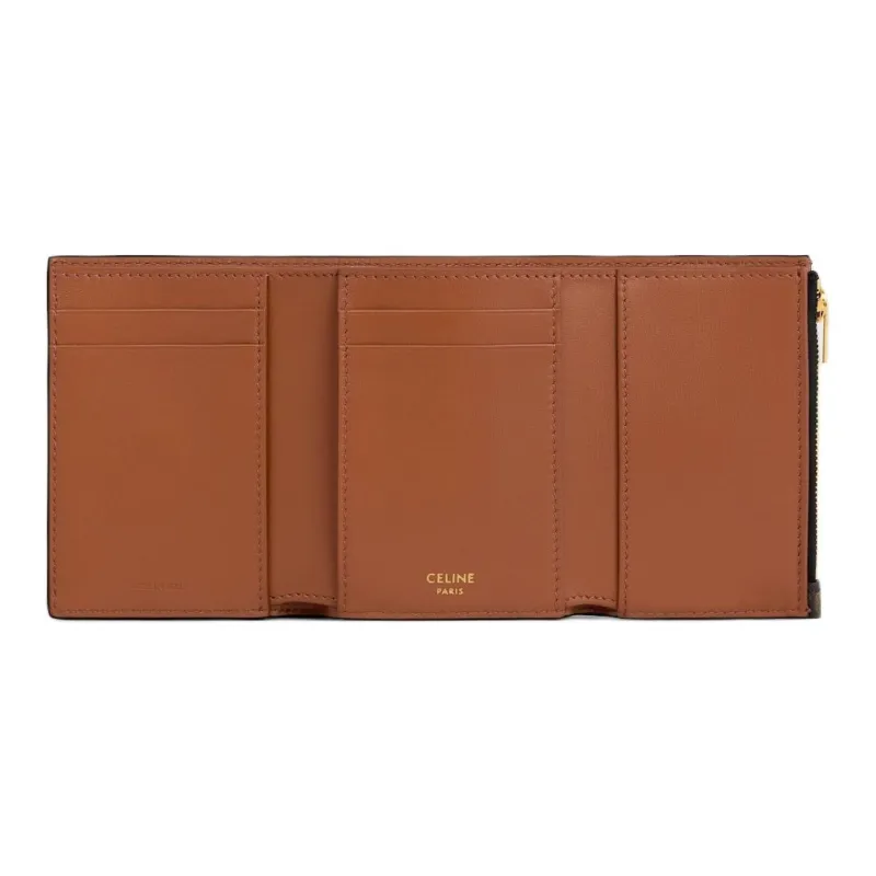 CELINE Victoire Canvas Wallet Regular Women's Brown-3