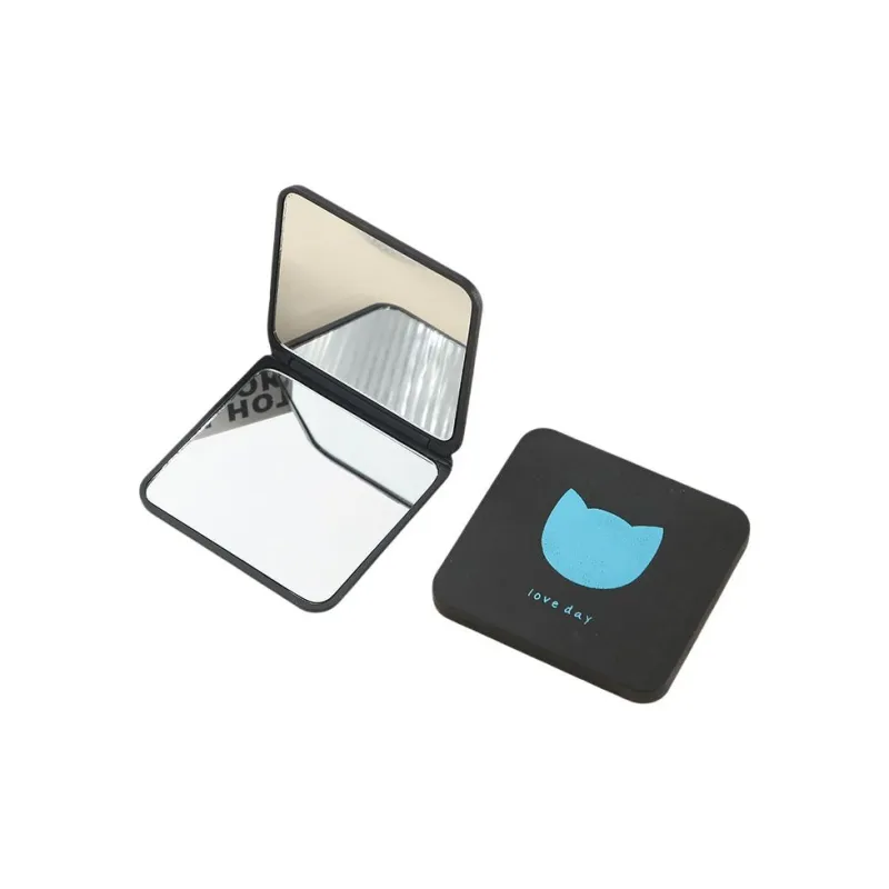 JOYTOUR Black Gold Stamped Foldable Mini Portable Double Sided Magnifier Makeup Mirror-2