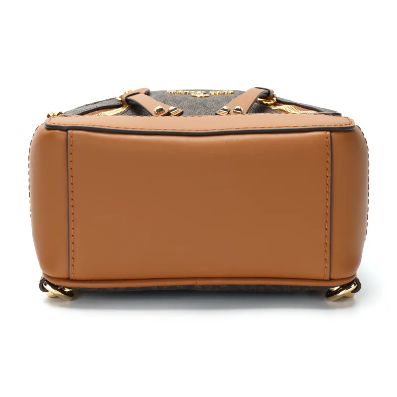 MICHAEL KORS MK Brooklyn Canvas Backpack Extra Small Women's Brown & Acorn-3
