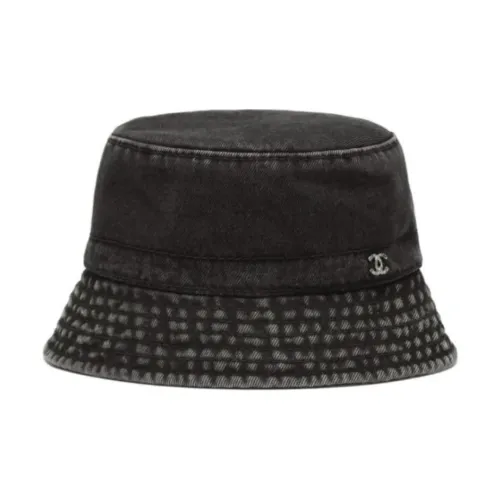 CHANEL Bucket Hats Unisex Black