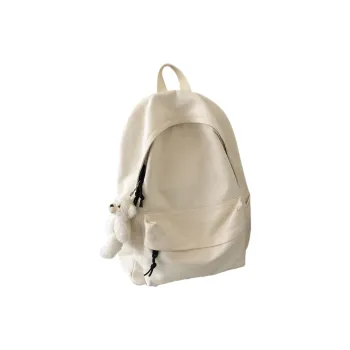 Worm's Home Canvas Backpack Regular Unisex White/Black/Sky Blue