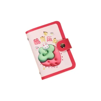 OUZIHUANG PU Card Holder Women's Rich In Butter\Wishful Orange\Cherry Full Of Possibilities\Berry Pressed With Pear