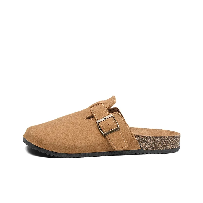 OUGLEMEN Cork Sole Slip Resistant Quiet Closed Toe Slippers Unisex Box Included-6