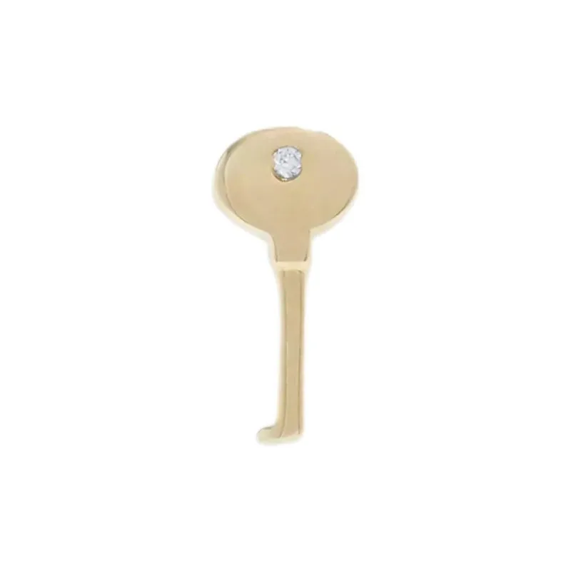 COACH 14K Gold Diamond Stud Earrings Women's Gold-1