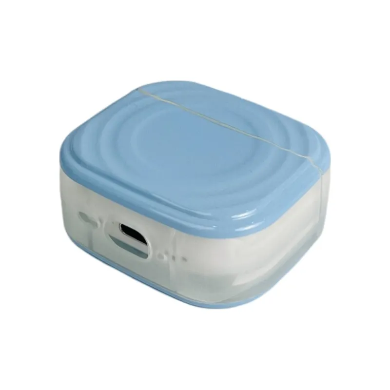 Wei Xin Compatibility With Apple AirPods 4/2/3/AirPods Pro/Pro 2 TPU Solid Color Ripple Pattern Headphone Cases-3