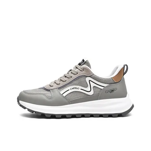 CARTELO Cushioning Anti Slip Wear Resistant Breathable Height Increasing Low Top Casual Shoes Men's Pea Green