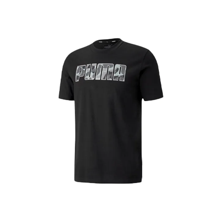 PUMA Rebel Camo T Shirts Unisex Black-0