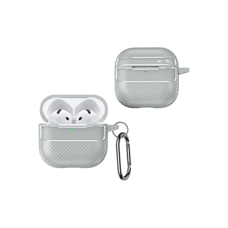 Antey Compatibility Apple AirPods Pro/4/3/2 PC Premium Carbon Fiber Texture Impact Resistant Headphone Cases-3