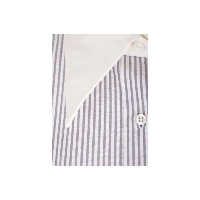 THOM BROWNE Seersucker Striped Shirt-2