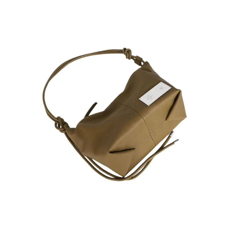 Kikawa Card Synthetic Leather Shoulder Bag Medium Size Women's Yellow Green-5