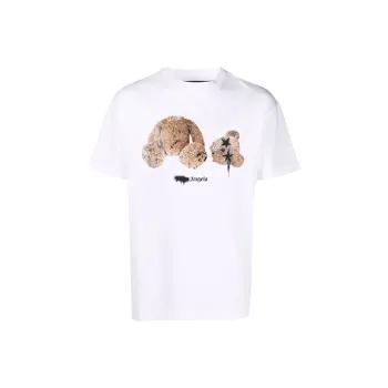PALM ANGELS Bear Print Sprayed Logo T shirt