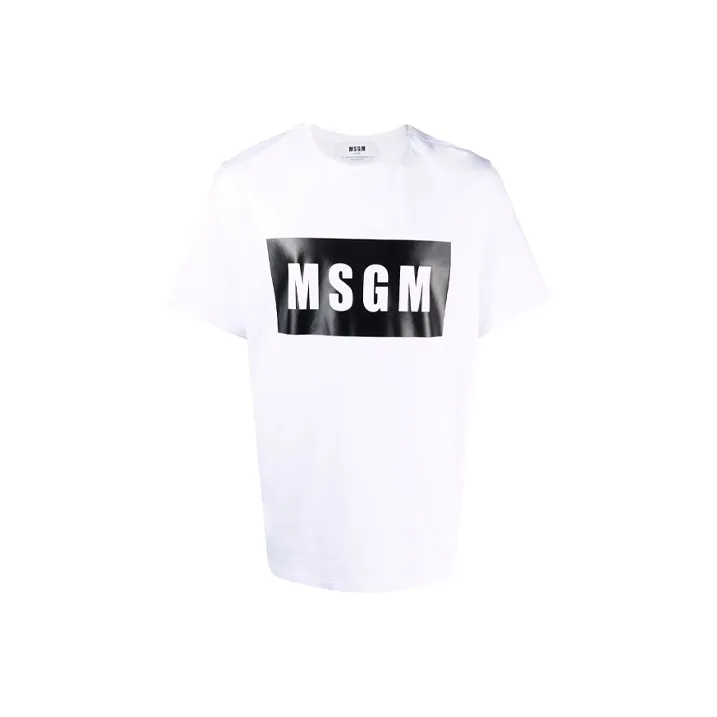 MSGM Logo print Cotton T shirt-0