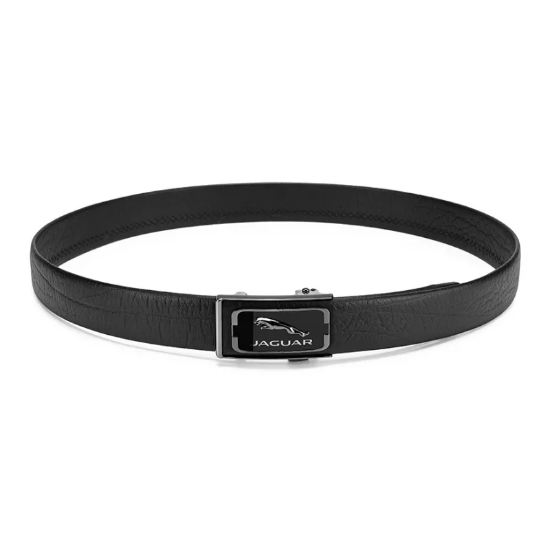 JAGUAR Top Grain Cow Leather Belts Men's Black Width 3.5cm-3