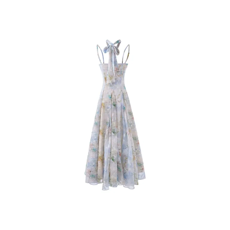 Ning Cai Yuer Slip Dresses Women's Blue-1