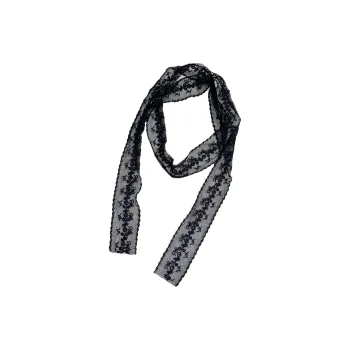 Mr. Shang Lace Silk Scarves Women's Black