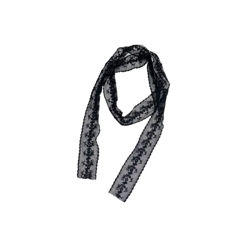 Mr. Shang Lace Silk Scarves Women's Black-0