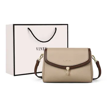 VINEY Cow Leather Shoulder Bag Crossbody Bag Small Square Bag Regular Women's Elephant Gray