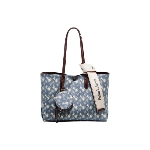 PAYOT Microfiber Synthetic Leather Tote Bag Shopping Bag Shoulder Bags Women's Blue