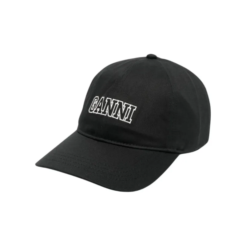 GANNI Logo embroidered Cotton Baseball Cap-3