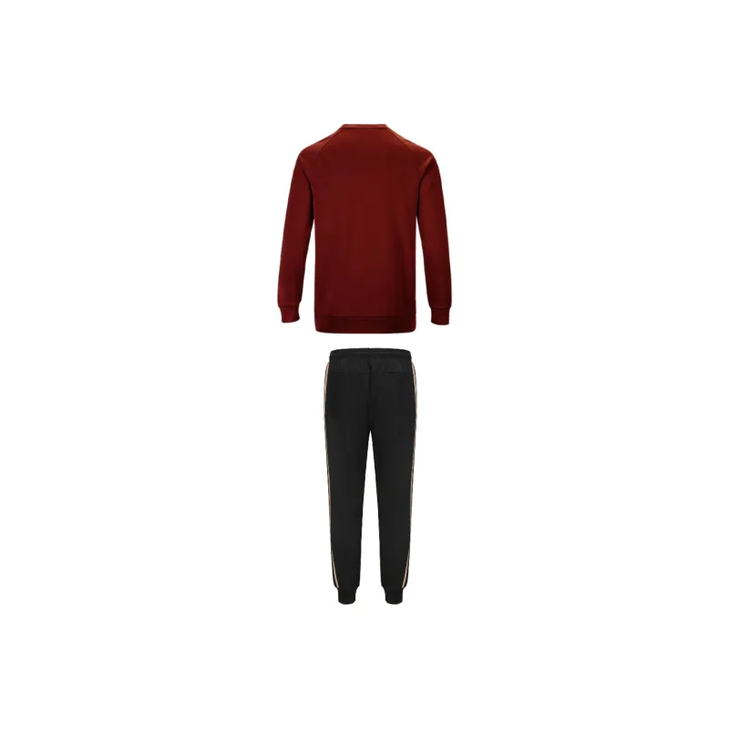 Adidas Casual Sportswear Unisex Set Red Gold Top+Black Pants-1