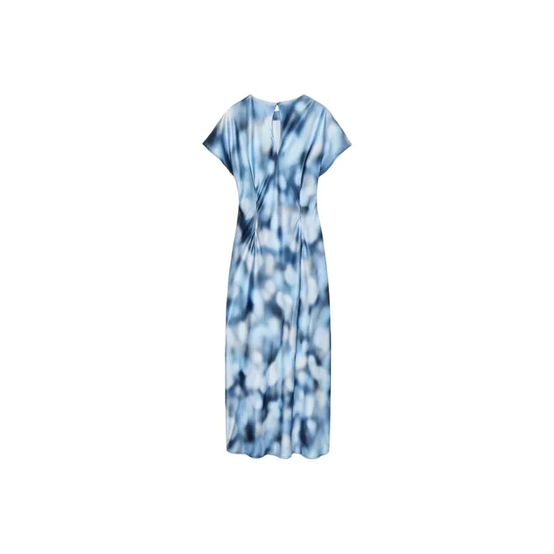 ZARA Short Sleeved Dress Women's Blue-1