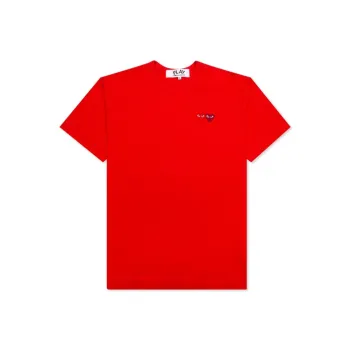 CDG Play Double Hearts T shirt Red