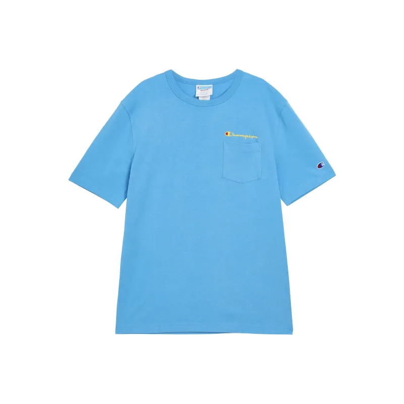 Champion T Shirt Unisex Light Blue US Version-0