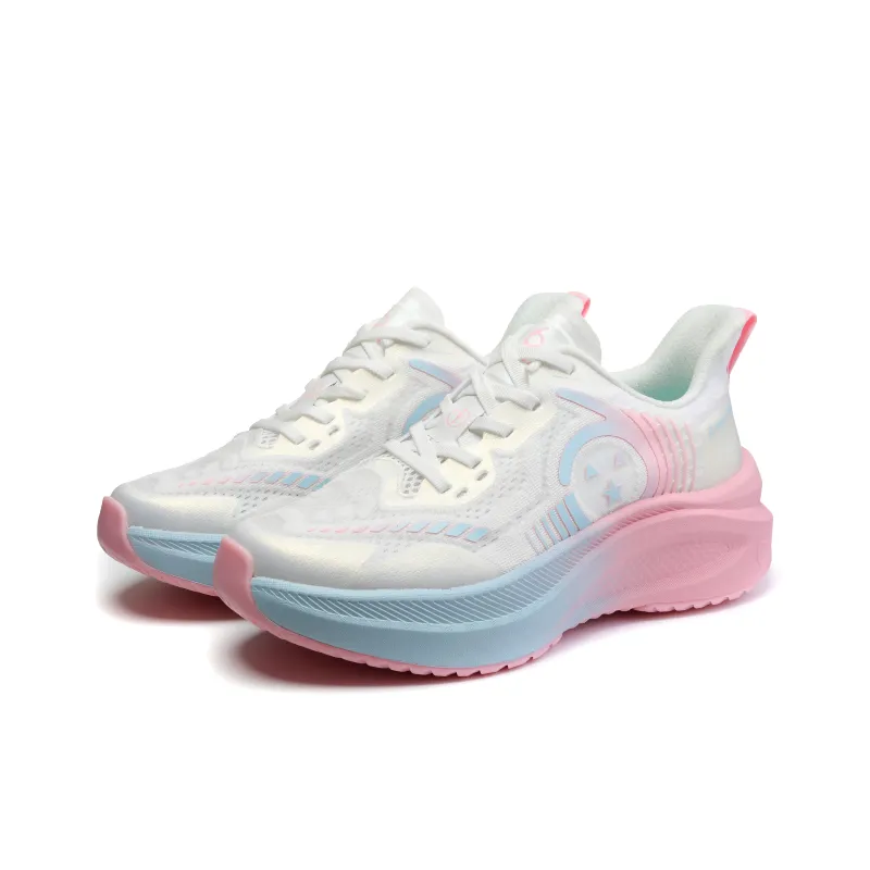 HUITENG Running Shoes Unisex Low Top Aurora Blue/Flame Red/Glacier White/Starry Black/Starry Pink-21