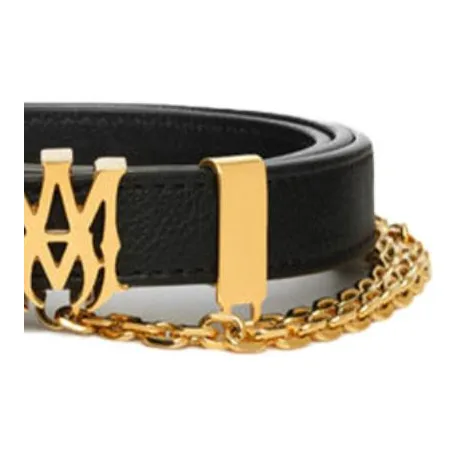 AMIRI Leather Belts Unisex Black 2CM-2