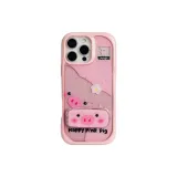 Pink Frame, Glitter Cut-Out Piglet+Foldable Stands