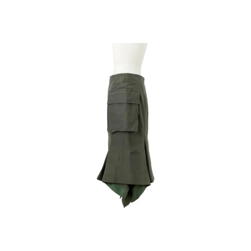 Sacai Casual Long Skirts Women's Dark Green-2