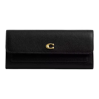 COACH Mira Leather Wallet Trumpets Women's Black