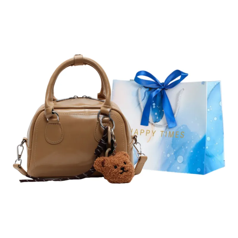 ROUNDOT PU Shoulder Bag Crossbody Bag Handbag Regular Women's Ecru Black/Khaki/Light Brown-21