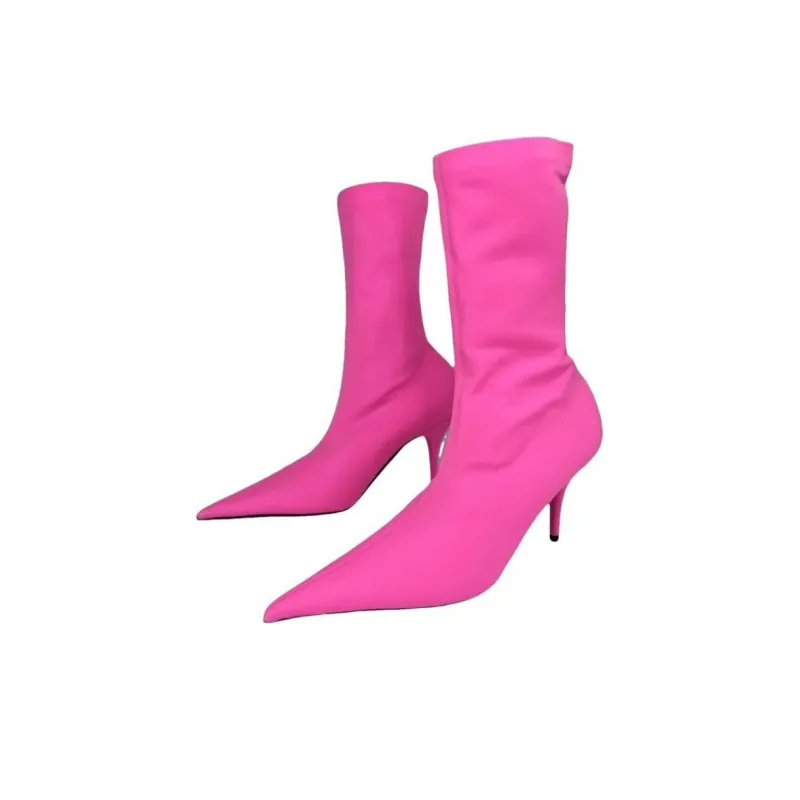 Balenciaga Knife Ankle Boots 8cm Women's Pink-2