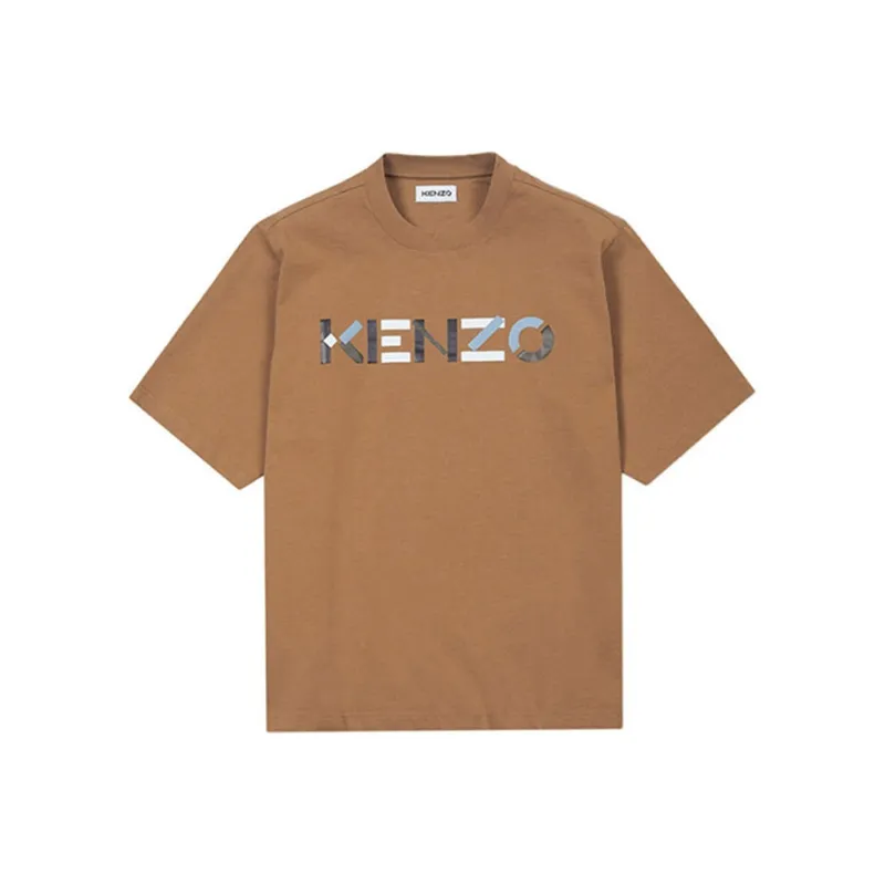 KENZO T Shirts Men Brown Yellow-0