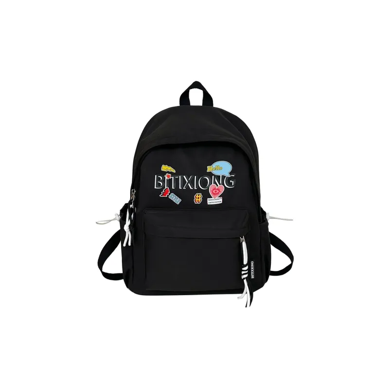 MOK Nylon Backpack Regular Women's White/Black/Yellow/Pink-5