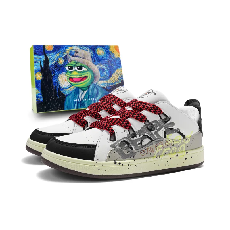 Pepe The Frog Cushioning Abrasion Resistant Balance Lightweight Breathable Low Top Skateboard Shoes Unisex-21