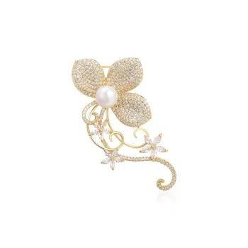 QIMEILA Copper Brooches Women's