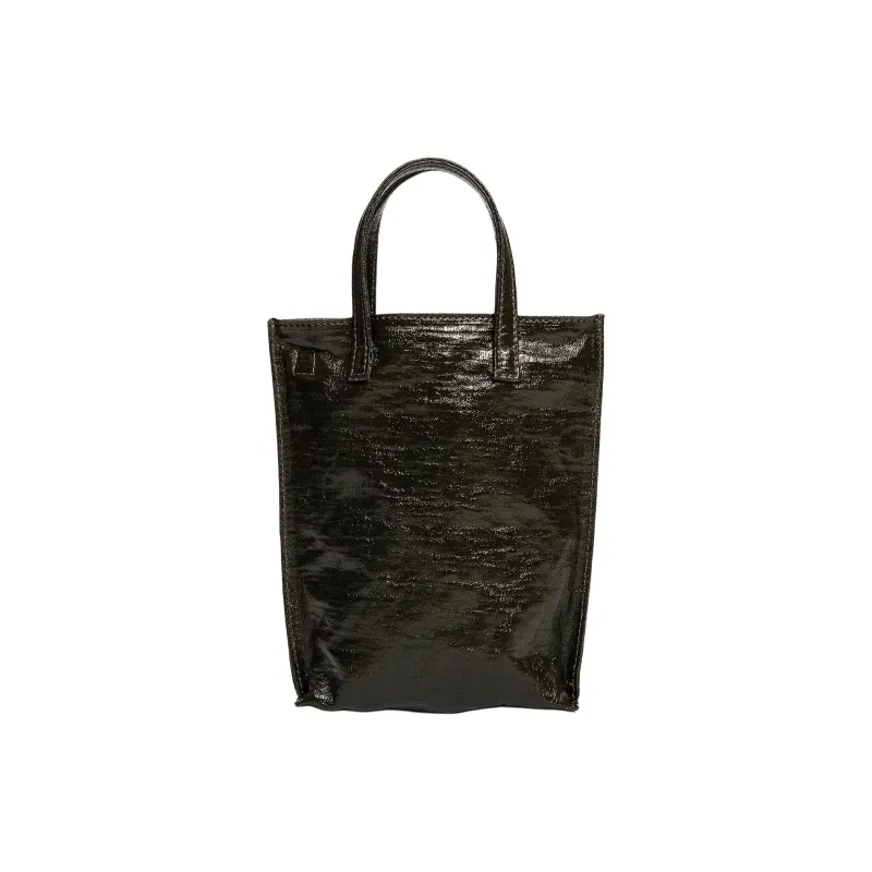 UMA WANG Linen Handbag Small Size Women's Dark Green-2