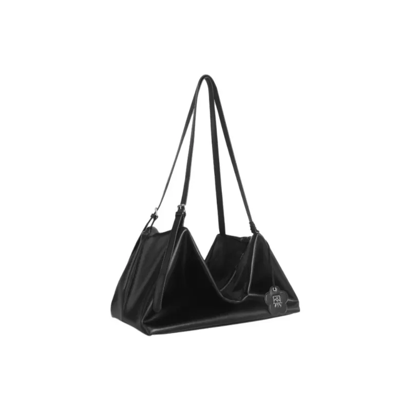 Kikawa Card Synthetic Leather Tote Bag, Shopping Bag, Shoulder Bag Large Size Women's Black-2