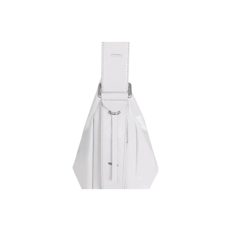 Kikawa Card Synthetic Leather Tote Bag, Shopping Bag, Shoulder Bag Medium Size Women's Gray White-8