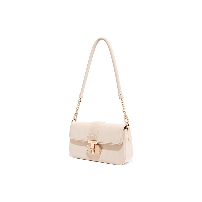 CLEVER& KETCH PU Shoulder Bag Women's Ecru/Pink-1