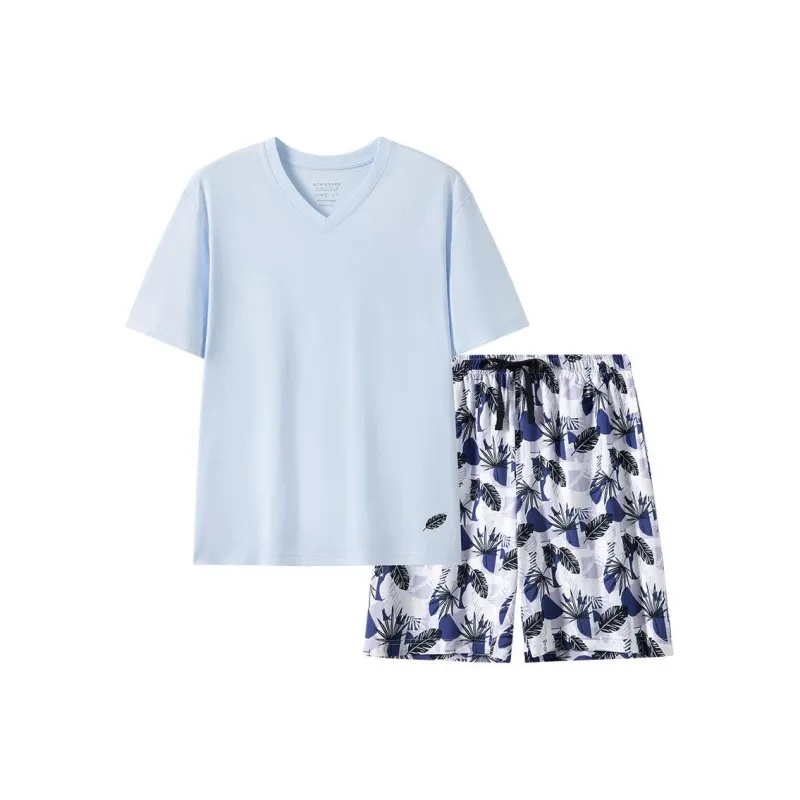 Shuya Pajama Set Men's Light Blue-0